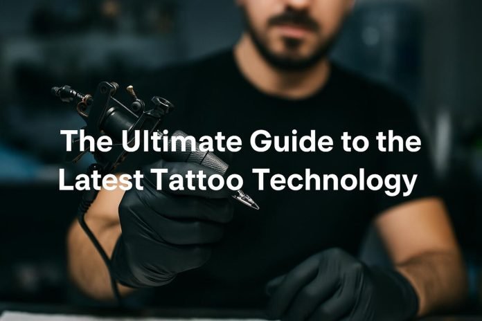 The Ultimate Guide to the Latest Tattoo Technology Tattoo artist holding modern tattoo machine in studio.