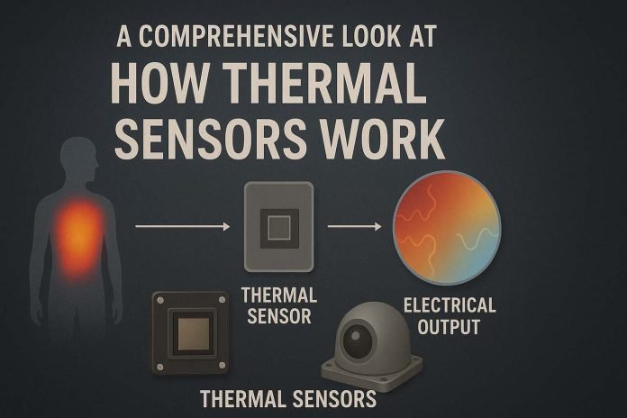 Realistic thermal sensor detecting body heat with visual heat map.