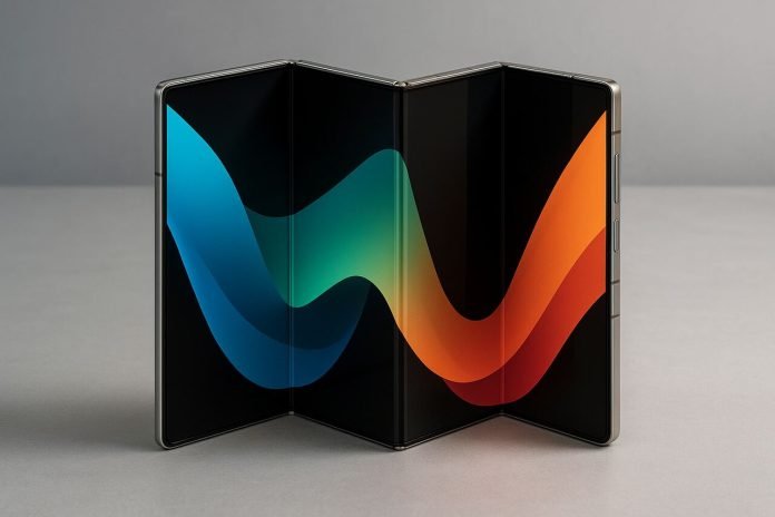 Samsung Launches Triple-Folding Smartphone with Hybrid Display Architecture Samsung triple-folding smartphone with hybrid display architecture.