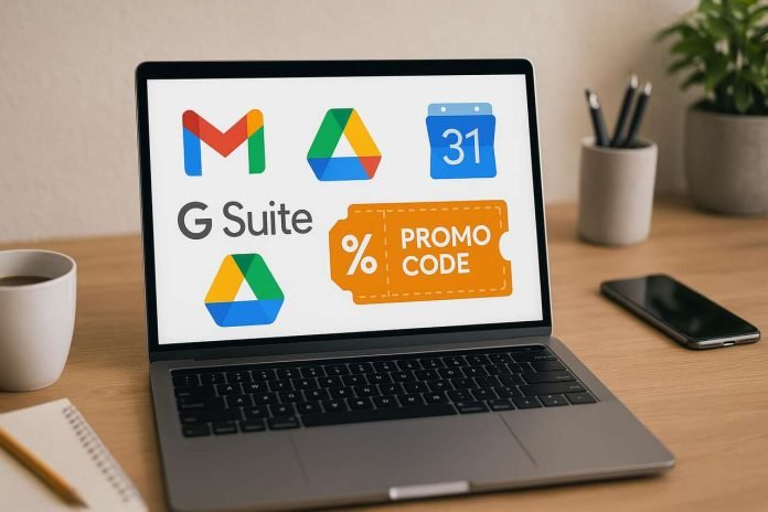 Complete Guide to Using a G Suite Promotion Code G Suite apps with promotional savings concept