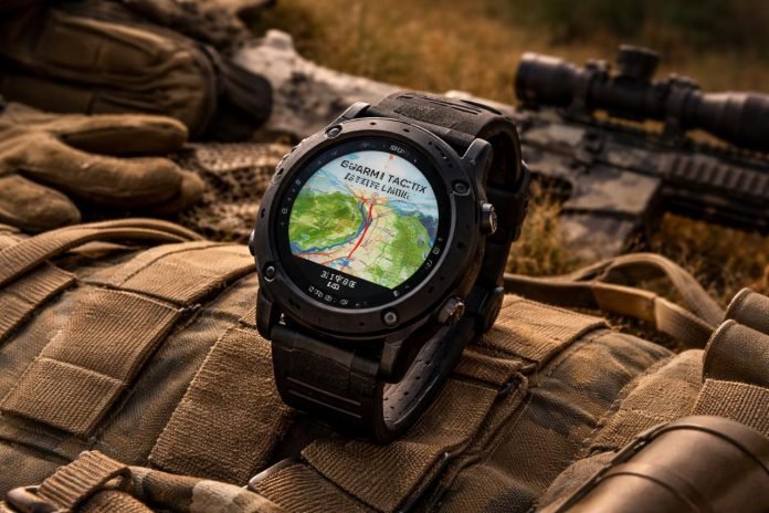 Garmin Tactix Charlie GPS watch on tactical military gear outdoors