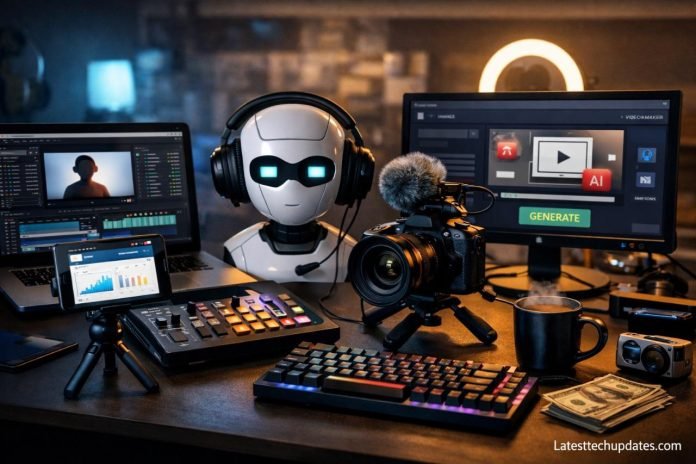 AI Tools for YouTube Automation & Faceless Channels: Strategic Systems, Platforms, and Workflows AI tools workspace for YouTube automation and faceless channel production