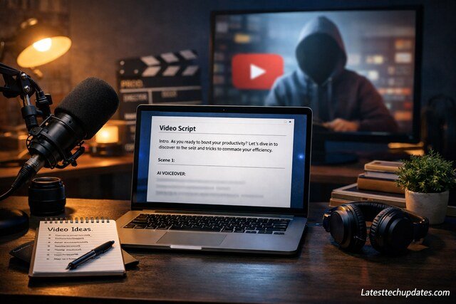 ChatGPT generating scripts for a faceless YouTube channel setup