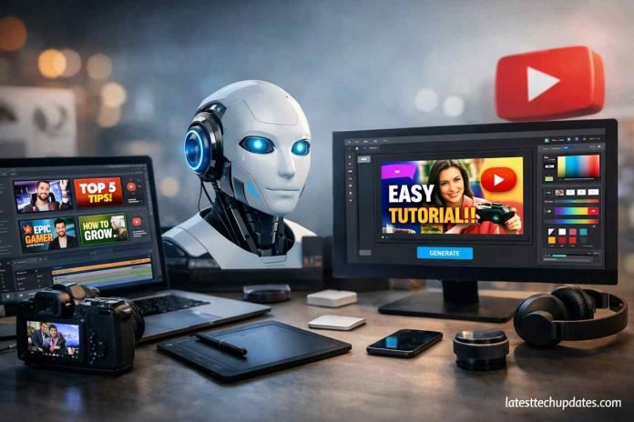 AI Tools for Creating YouTube Thumbnails That Convert: Strategies, Benefits, and Practical Applications AI tools and workspace for creating engaging YouTube thumbnails.