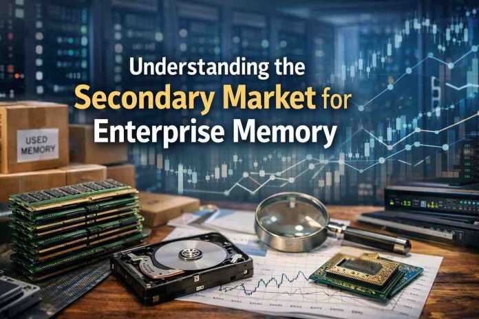 Understanding the Secondary Market for Enterprise Memory Enterprise memory components and charts in secondary IT market setting.