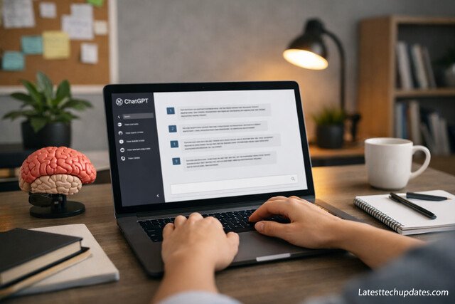 Role prompting improving ChatGPT performance on a laptop interface