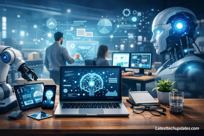 AI Automation Tools for Workflow & Operations: A Practical Guide to Smarter Business Systems AI automation tools in a smart business workspace