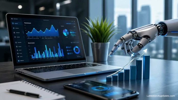 AI tools improving SEO rankings with automation dashboard