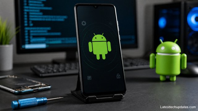 ADDROM Android system unlock interface on smartphone